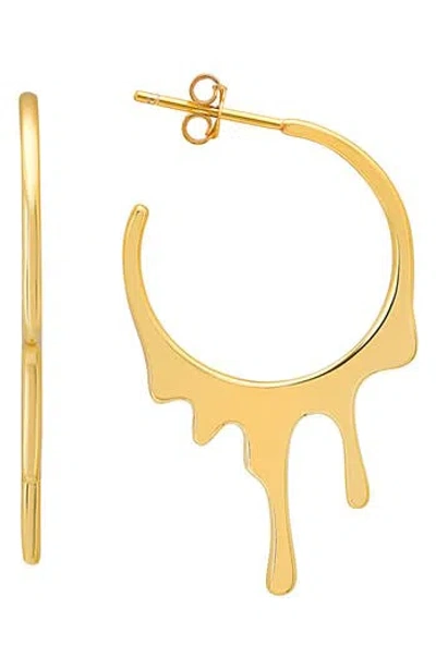 Queen Jewels Melting Hoop Earrings In Gold