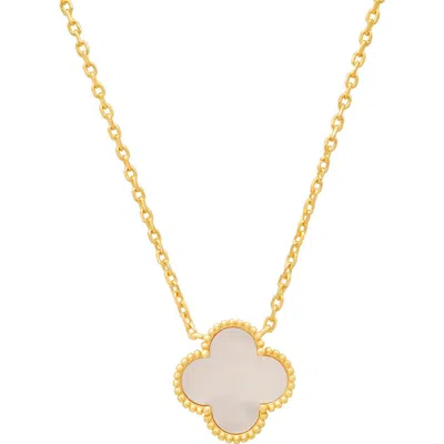 Queen Jewels Mother-of-pearl Clover Necklace In Gold