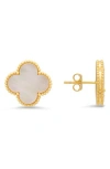 Queen Jewels Mother-of-pearl Clover Stud Earrings