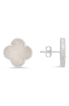 Queen Jewels Mother-of-pearl Clover Stud Earrings