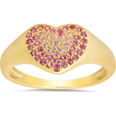 Queen Jewels Ombré Cz Heart Ring In Gold