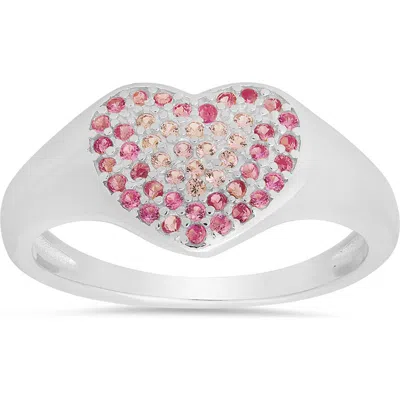 Queen Jewels Ombré Cz Heart Ring In Silver