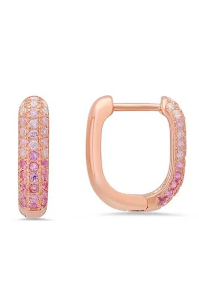 Queen Jewels Ombré Hoop Earrings In Pink