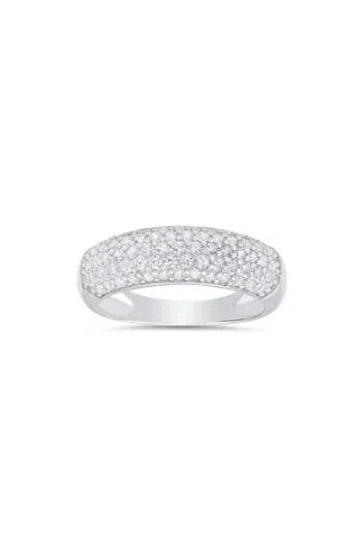Queen Jewels Pavé Cubic Zirconia Domed Band Ring In White