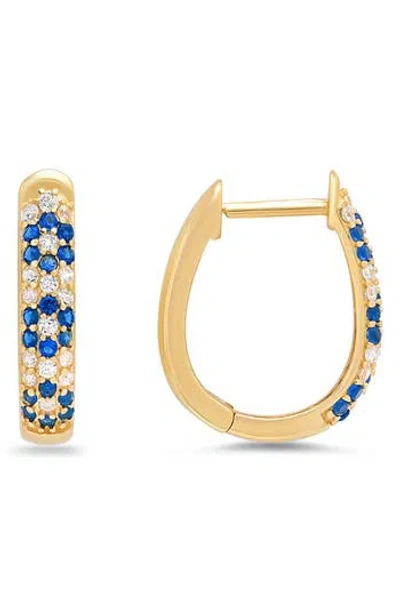 Queen Jewels Petite Floral Hoop Earrings In Gold