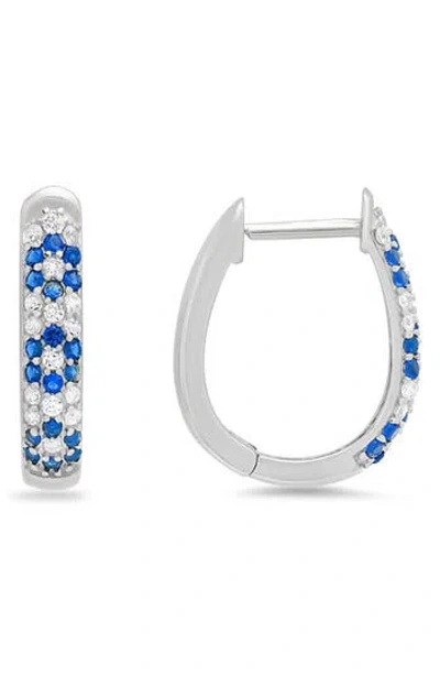 Queen Jewels Petite Floral Hoop Earrings In Silver