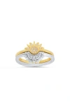 Queen Jewels Set Of 2 Two-tone Sun & Moon Rings In Two Tone