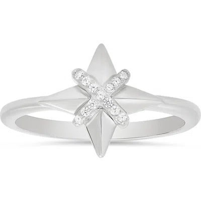 Queen Jewels Sterling Silver Cz North Star Ring