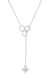 Queen Jewels Sterling Silver Honeycomb & Bee Cz Y-drop Necklace In Silver