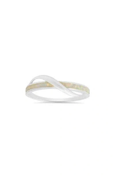 Queen Jewels Sterling Silver Lab-created Opal Ring