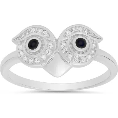 Queen Jewels Sterling Silver Owl Cz Ring