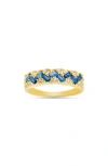 Queen Jewels Sterling Silver Two-tone Cz Pavé Ring In Gold