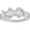 Queen Jewels Twisted Cubic Zirconia Band Ring In Silver