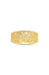 Queen Jewels Vintage Floral Cubic Zirconia Eternity Ring In Gold