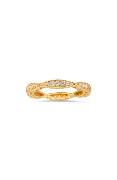 Queen Jewels Vintage Swirl Eternity Cubic Zirconia Ring In Gold