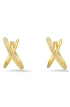 Queen Jewels 'x' Cubic Zirconia Hoop Earrings In Gold