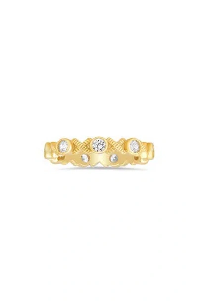 Queen Jewels Xo Cubic Zirconia Eternity Band Ring In Gold