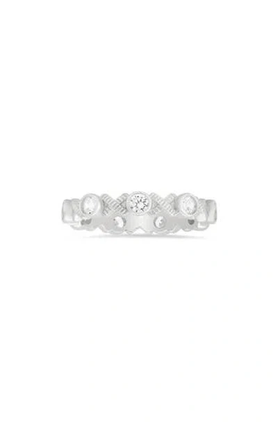 Queen Jewels Xo Cubic Zirconia Eternity Band Ring In White