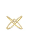 Queen Jewels Zigzag Cubic Zirconia Ring In Gold