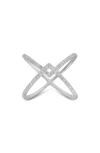 Queen Jewels Zigzag Cubic Zirconia Ring In Silver