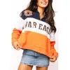 Queen Of Sparkles Auburn Quarter Zip Colorblock Sweatshirt In Multi In Multi