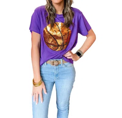 Queen Of Sparkles Basketball Tee In Purple