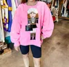 Queen Of Sparkles Blonde-haired Shopping Nutcracker Sweatshirt In Pink