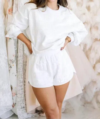 Queen Of Sparkles Bride All Over Shorts In White