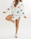 Queen Of Sparkles Bunny Sweatshirt In Grey