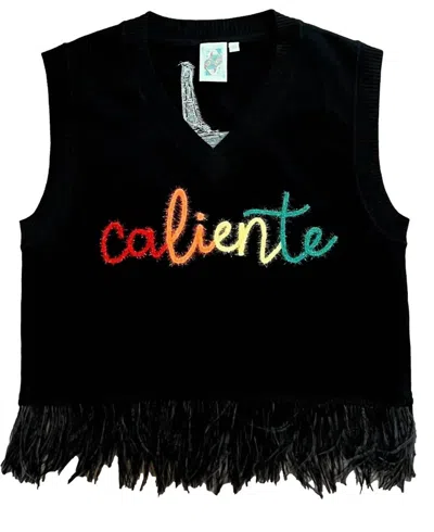 Queen Of Sparkles Caliente! Feather Tank In Black