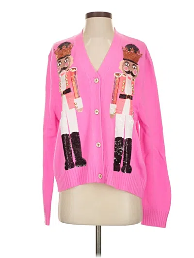 Pre-owned Queen Of Sparkles Cardigan Sweater In Pink