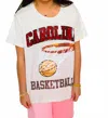 Queen Of Sparkles Carolina Gamecocks Basketball Tee In Grey In White