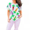 Queen Of Sparkles Carrot Tee In White Multi In White