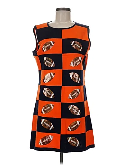 Pre-owned Queen Of Sparkles Casual Dress In Orange