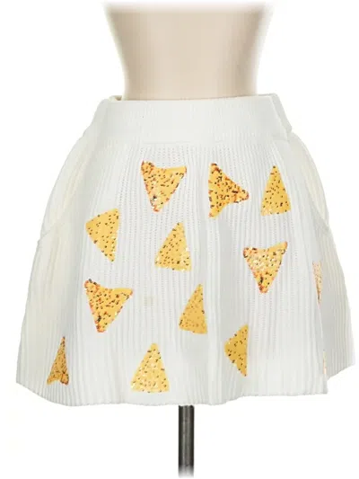 Pre-owned Queen Of Sparkles Casual Skirt In White