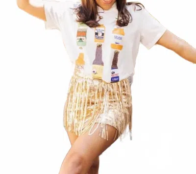 Queen Of Sparkles Cinco Beer Tee In White
