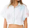 Queen Of Sparkles Cluster Bubble Top In White Multi In White