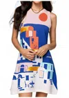 Queen Of Sparkles Coastal House Scene Knit Tank Dress In Multi In Multi