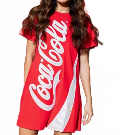 Queen Of Sparkles Coca Cola Logo Tee Dress In Red