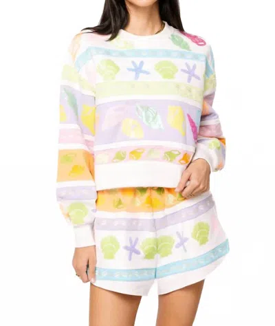 Queen Of Sparkles Colorblock Stripe Shell Sweatshirt In Multi