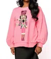 Queen Of Sparkles Cosmo Nutcracker Sweatershirt In Hot Pink In Pink