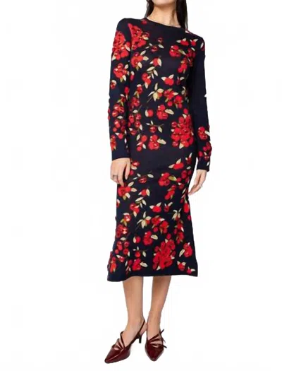 Queen Of Sparkles Cranberries Midi Dress In Navy In Black