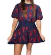 QUEEN OF SPARKLES CRAWFISH DRESS IN NAVY & RED