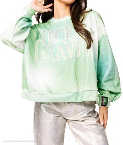 Queen Of Sparkles Defy Gravity Sweatshirt In Misty Green