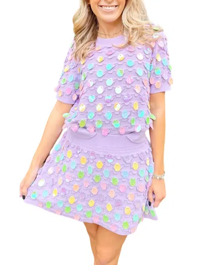 Queen Of Sparkles Easter Egg Skirt In Lavender In Purple