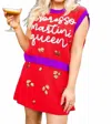 Queen Of Sparkles Espresso Martini Queen Vest And Skirt Set In Pink