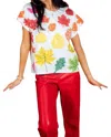Queen Of Sparkles Fall Leaves Tee Top In White In White
