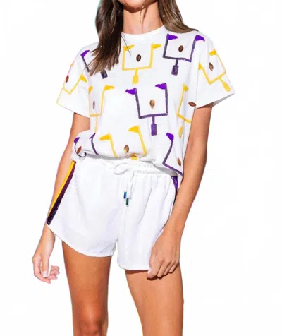 Queen Of Sparkles Field Goal Tee In Purple/ Gold In Multi