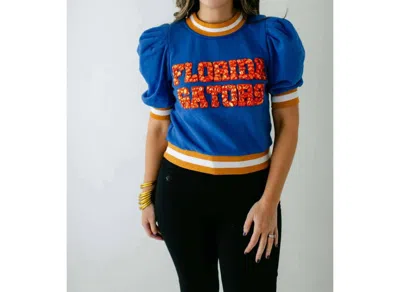 Queen Of Sparkles Florida Gators Team Top In Royal Blue