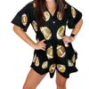 QUEEN OF SPARKLES FOOTBALL ROMPER IN BLACK & GOLD